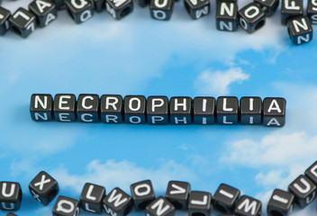 The word Necrophilia on the sky background