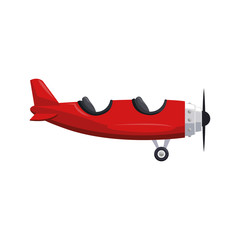 red plane vehicle icon over white background. colorful design. vector illustration