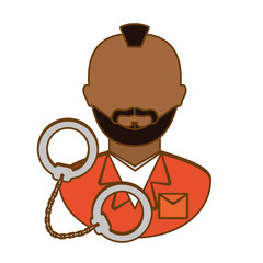 arrested man with handcuffs icon, vector illustration