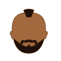 color criminal man face icon, vector illustration image