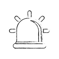 silhouette siren police car icon, vector illustration