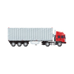 cargo truck icon over white background. colorful design. vector illustration