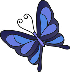 Vector illustration of a blue butterfly