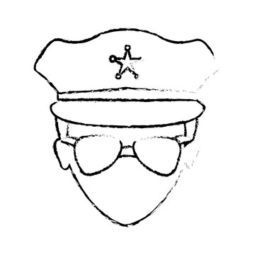 figure police face icon image, vector illustration