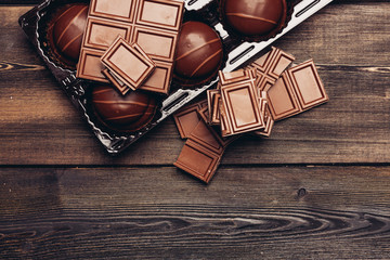 cakes and chocolate bars