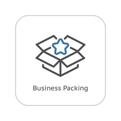 Business Packing Icon. Flat Design.