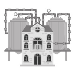 Obraz premium grayscale beer factory icon image design, vector illustration