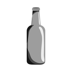 grayscale bottle of beer icon design, vector illustration