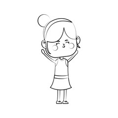 kawaii girl icon over white background.vector illustration