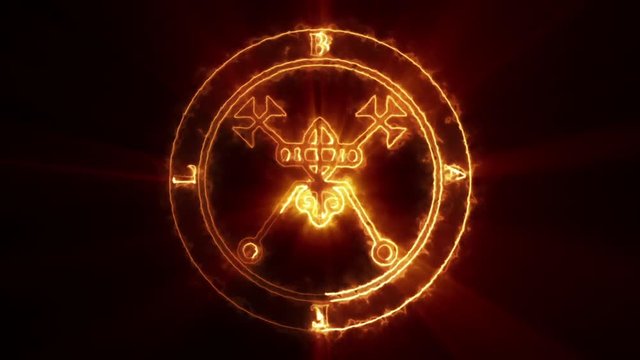 Bael Occult Symbol Loop - is a cool scary animation of energy flow and shines, which outline demonic symbol. Spooky stuff, perfect to use on VJ thematic sets, metal and gothic festivals, halloween