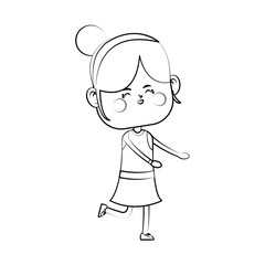 kawaii girl icon over white background.vector illustration