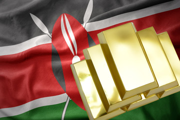 shining golden bullions on the kenya flag