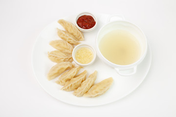 A beautiful snack. Dish on white background