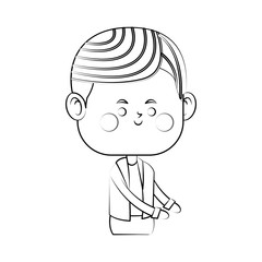 kawaii man icon over white background. vector illustration