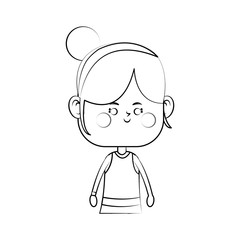kawaii girl icon over white background.vector illustration
