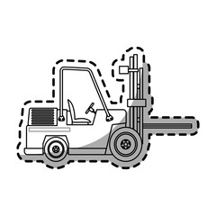 forklift truck icon over white background. vector illustration