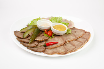 Beautiful meat dish on a white background