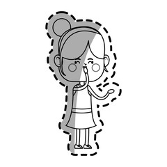 kawaii girl icon over white background.vector illustration