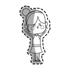kawaii girl icon over white background.vector illustration