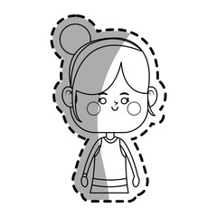 kawaii girl icon over white background.vector illustration