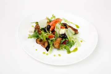 Vegetable salad on a white background