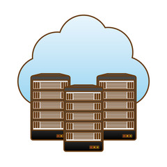 web hosting server banner icon, vector illustration design