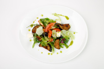 Vegetable salad on a white background