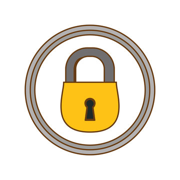 color lock icon image design, vector illustration