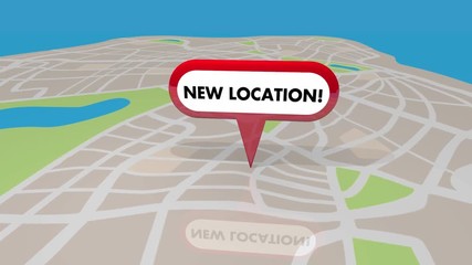 New Location Store Business Grand Opening Pin Map 3d Animation