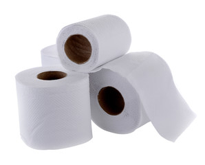toilet paper isolated on white background