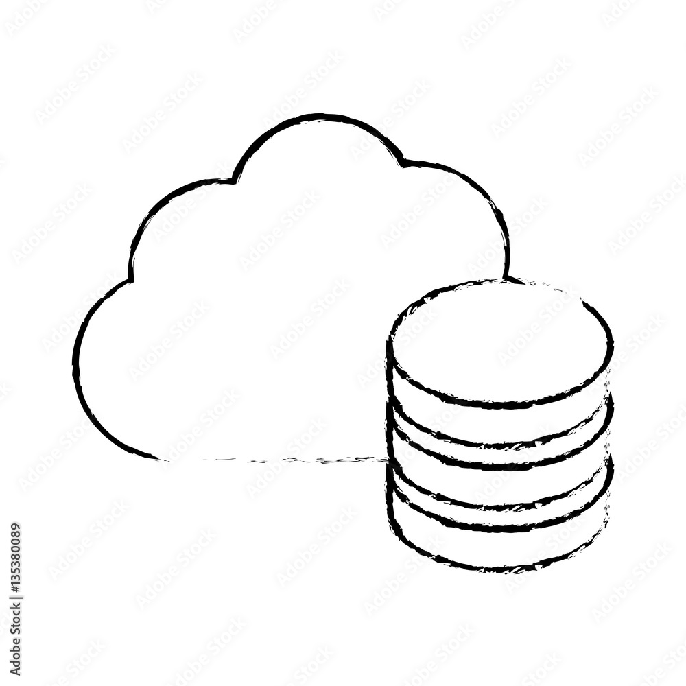 Poster figure database optimization server banner icon image, vector illustration