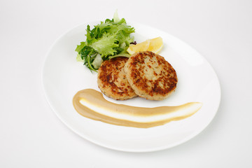 A beautiful snack. Dish on white background