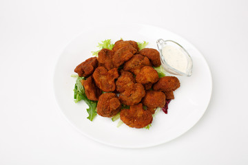 A beautiful snack. Dish on white background