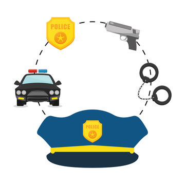 police crime fighting  icon image vector illustration design 