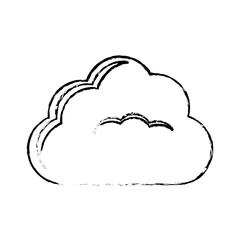 single cloud icon image sketch line vector illustration design 