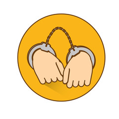 handcuffs crime icon image vector illustration design 