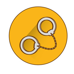 handcuffs crime icon image vector illustration design 