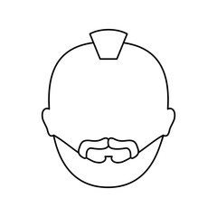 bearded man with mohawk icon image vector illustration design 