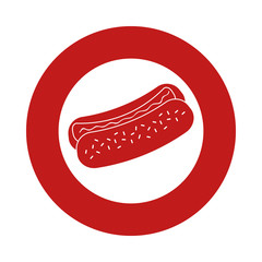 hot dog fast food emblem image vector illustration design 