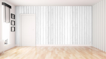 Modern bright interior . 3D rendering