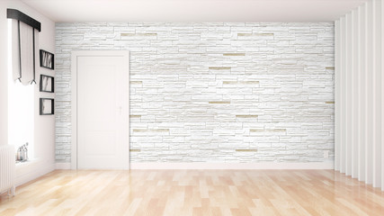 Modern bright interior . 3D rendering