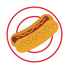hot dog fast food emblem image vector illustration design 