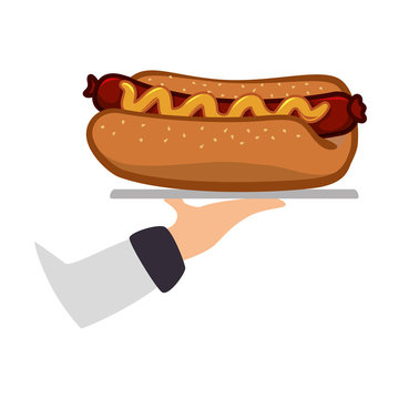 hot dog fast food icon image vector illustration design 