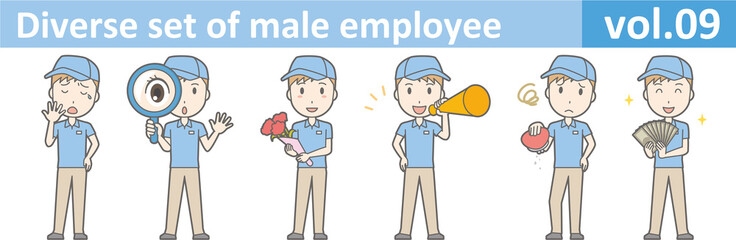 Diverse set of male employee, EPS10 vol.09