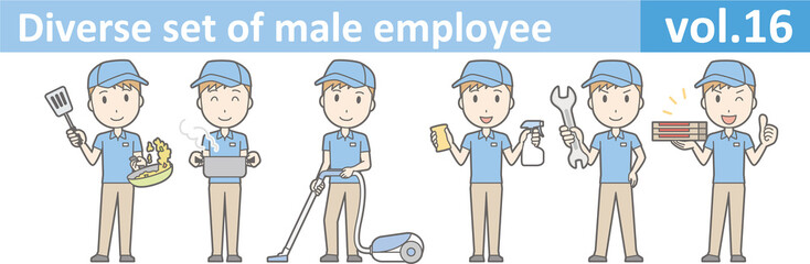 Diverse set of male employee, EPS10 vol.16