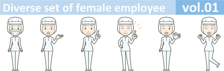Diverse set of female employee, EPS10 vol.01