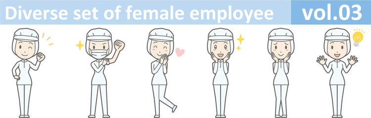 Diverse set of female employee, EPS10 vol.03