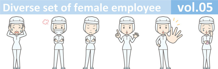 Diverse set of female employee, EPS10 vol.05