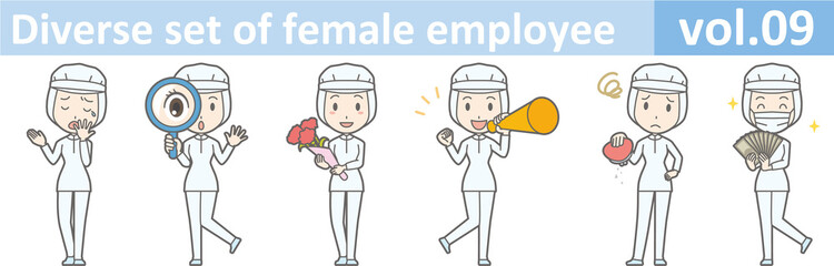 Diverse set of female employee, EPS10 vol.09