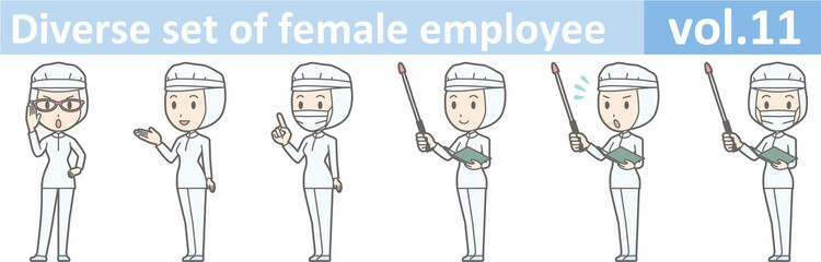 Diverse set of female employee, EPS10 vol.11